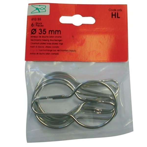 VYNEX - Anneau de douche nickelé blister de 6.