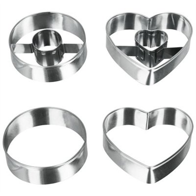 METALTEX - Découpoir 5.5cm x4 inox rond et coeur