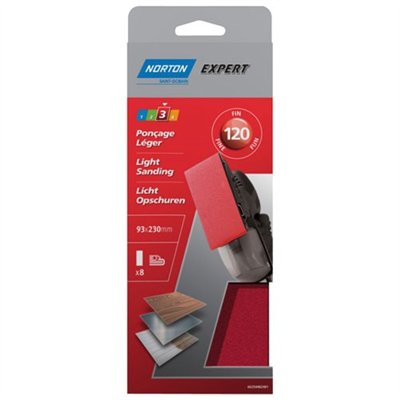 NORTON - Patin Expert non perforé 93x230 grain 120 x 8 pièces