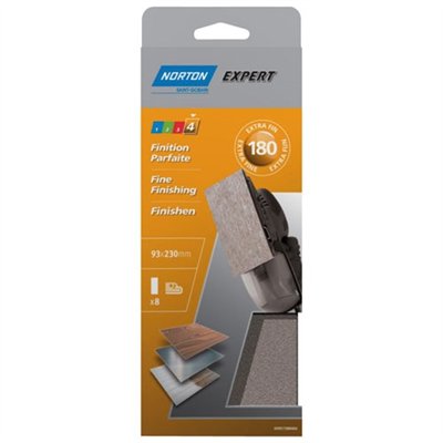 NORTON - Patin Expert non perforé 93x230 grain 180 x 8 pièces