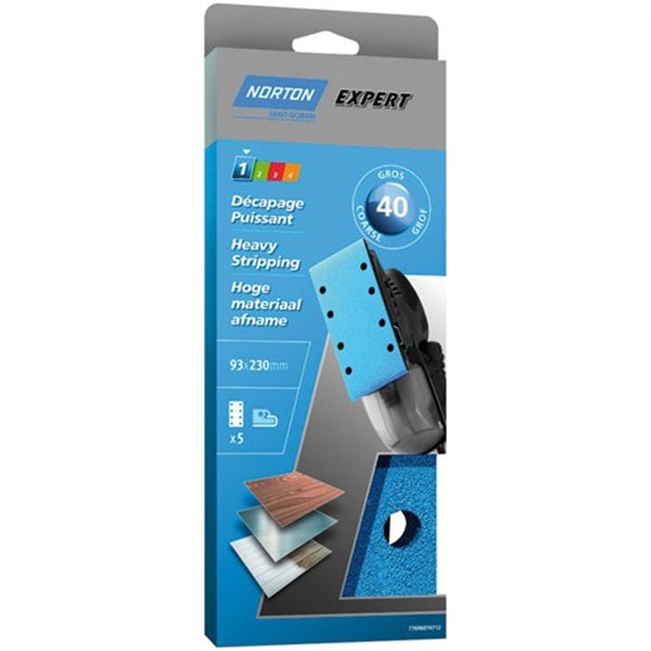 NORTON - Patin Expert trous parallèles 93x230 grain 40 x 5 pièces