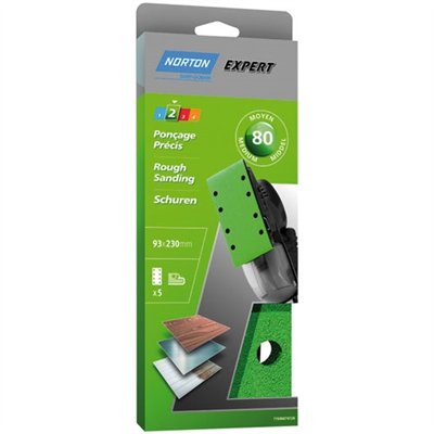 NORTON - Patin Expert trous parallèles 93x230 grain 80 x 5 pièces
