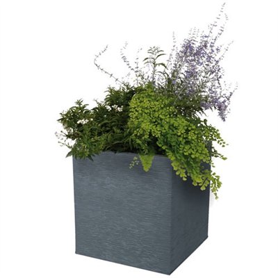 EDA - Pot carré Graphit gris anthracite