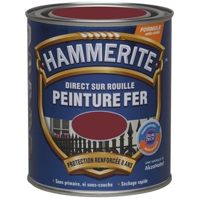 HAMMERITE - Hammerite fer brilant laque 0.75l rouge basque