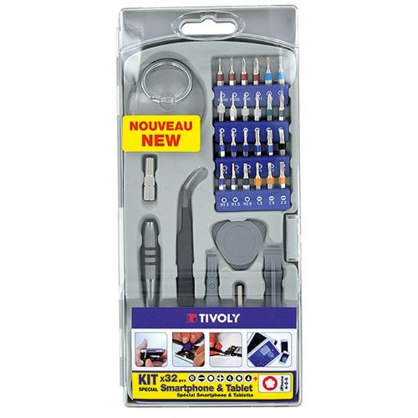 TIVOLY - Kit outils pour ouverture smartphone 32 pieces