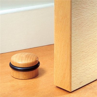 INOFIX - Butée de porte à vis + joint torique chêne en blister