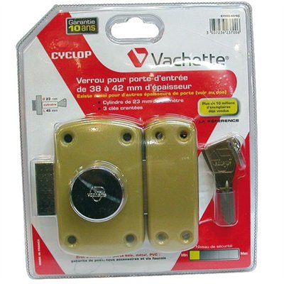 VACHETTE - Verrou cyclop cyl.45 3cles 67600-45/sc
