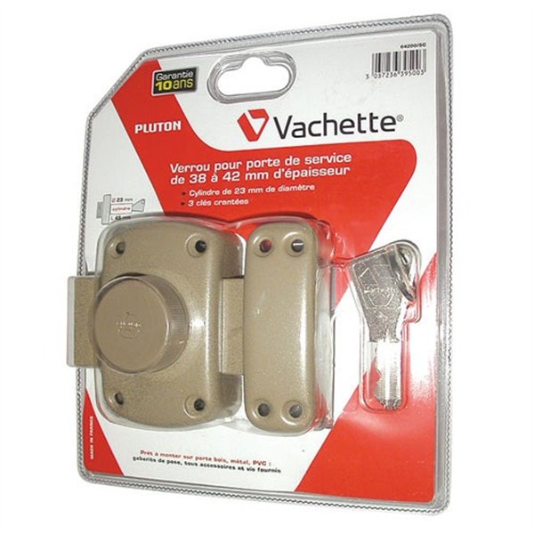 VACHETTE - Verrou pluton bouton verni 45mm 64200/sc
