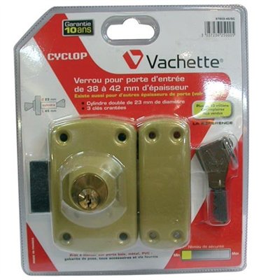 VACHETTE - Verrou cyclop cylindre double 45mm 67603/sc