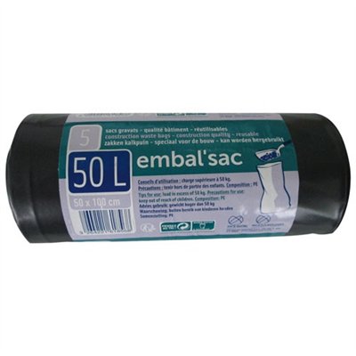 SCHWEITZER - Sac poubelle gravats 50l x5 0pg05568
