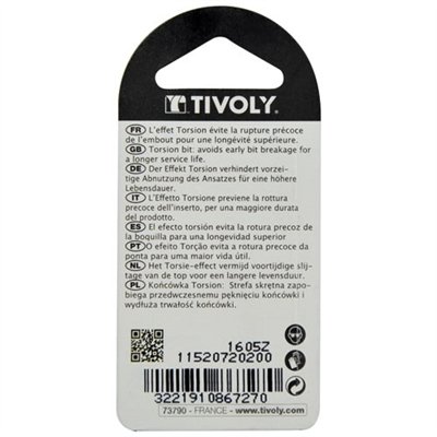 TIVOLY - Embout torsion PZ 2 longueur 50mm blister de 2