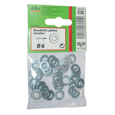 VYNEX - Rondelle plate étroite d. 6 azi sachet