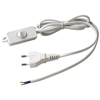 ELECTRALINE - Cordon HO3vvh2f 1m50 inter fiche blanc blister