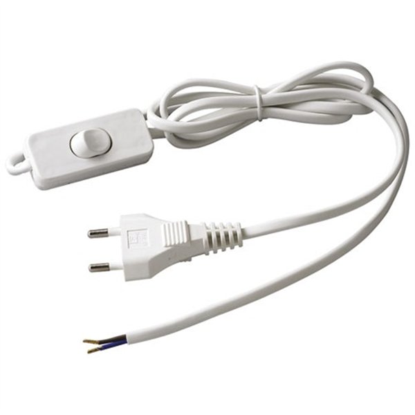 ELECTRALINE - Cordon HO3vvh2f 1m50 inter fiche blanc blister