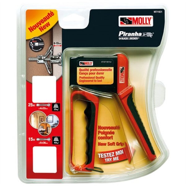 MOLLY - Kit pince + 40 chevilles molly + vis