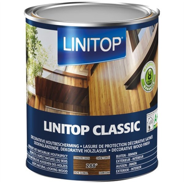 LINITOP - Durieu Linitop classic lasure satin 1l chêne foncé