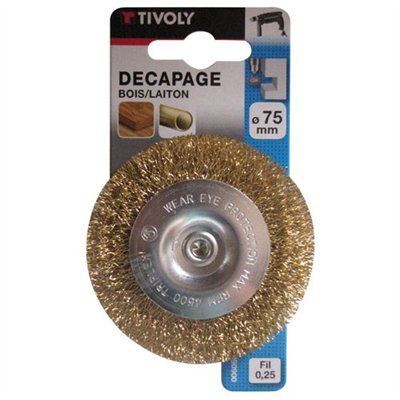 TIVOLY - Brosse circulaire 75mm laiton blister