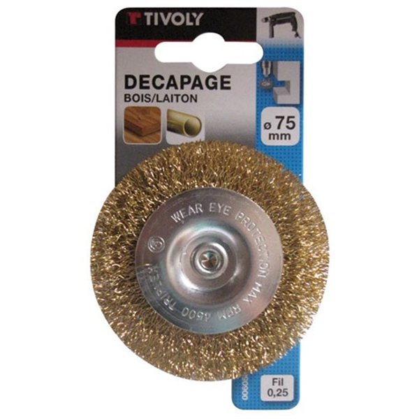 TIVOLY - Brosse circulaire 75mm laiton blister