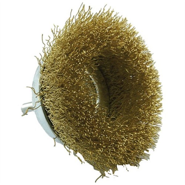 TIVOLY - Brosse coupe 75mm laiton sur tige t6 blister