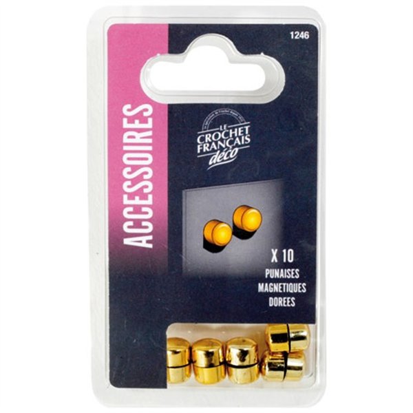 LE CROCHET FRANCAIS - Punaise magnétique dorée sachet x10