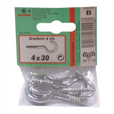 VYNEX - Crochet zingué 4 x30 sc x6