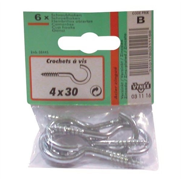 VYNEX - Crochet zingué 4 x30 sc x6