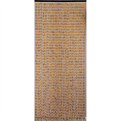 MOREL - Rideau de porte perles olives en bois - 90x200 cm