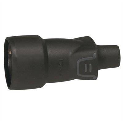 LEGRAND - Fiche femelle 2p+t caoutchouc noir à vis sc