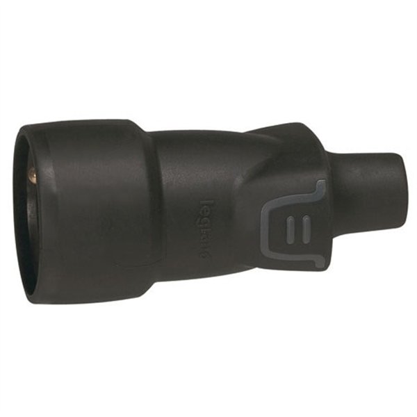 LEGRAND - Fiche femelle 2p+t caoutchouc noir à vis sc