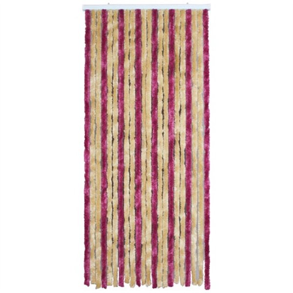 MOREL - Rideau de porte Florence chenilles 90x220 cm - vanille, griotte