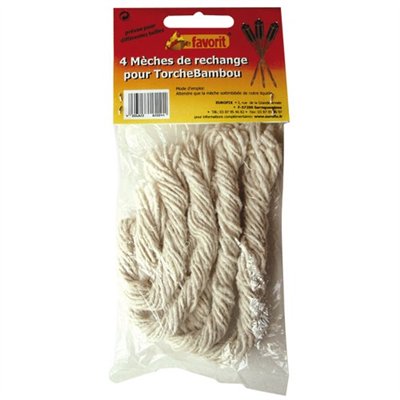 FAVORIT - Meches rechanges torche bambou x 4