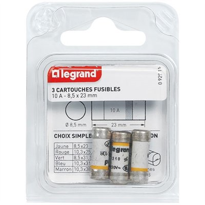 LEGRAND - Fusible sans voyant 20a 8.5x31 blister de 3