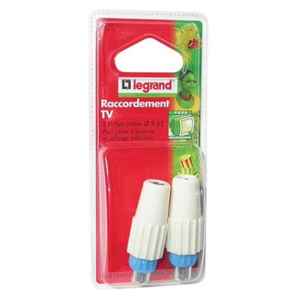 LEGRAND - Fiche TV mâle d.9.52 s/c de 2