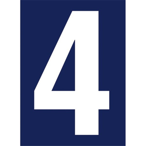 NOVAP - Chiffre adhésif N° rue 4 sur carte