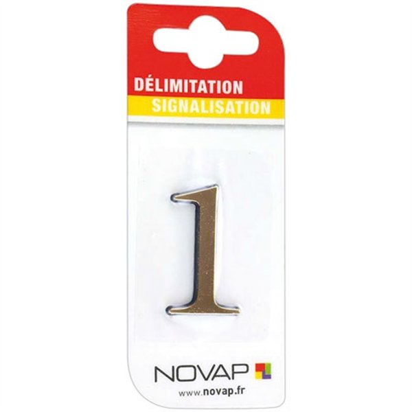 NOVAP - Chiffre autocollant 1 40mm or sur carte