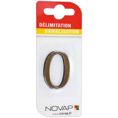 NOVAP - Chiffre autocollant 0 40mm or sur carte