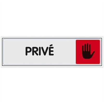 NOVAP - Plaque 170x45mm plexi couleur PRIVE sur carte