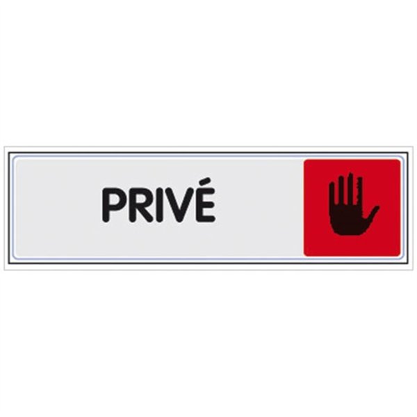 NOVAP - Plaque 170x45mm plexi couleur PRIVE sur carte