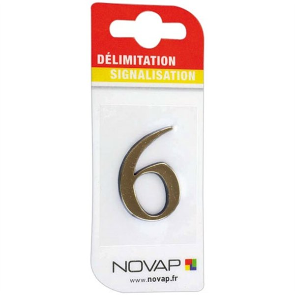 NOVAP - Chiffre autocollant 6 40mm or sur carte