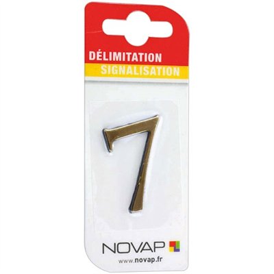 NOVAP - Chiffre autocollant 7 40mm or sur carte