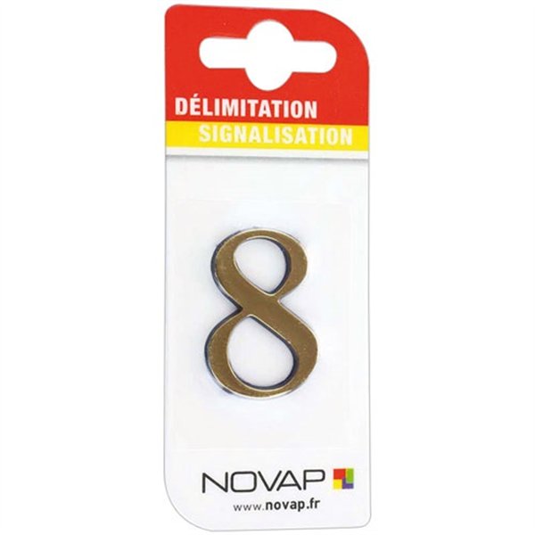 NOVAP - Chiffre autocollant 8 40mm or sur carte
