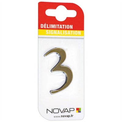 NOVAP - Chiffre autocollant 3 40mm or sur carte