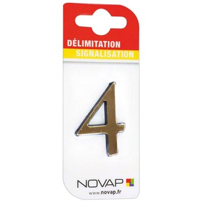 NOVAP - Chiffre autocollant 4 40mm or sur carte