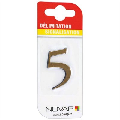 NOVAP - Chiffre autocollant 5 40mm or sur carte
