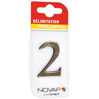 NOVAP - Chiffre autocollant 2 40mm or sur carte