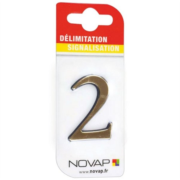NOVAP - Chiffre autocollant 2 40mm or sur carte