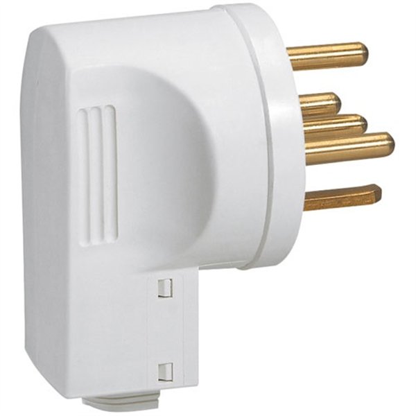 LEGRAND - Fiche mâle 3P+N+T 20a coudée blanc 380v blister
