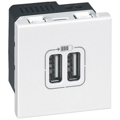 LEGRAND - Mosaic prise USB double 1500ma blanc à composer en sachet