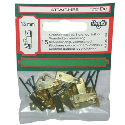 VYNEX - Crochet tableau+1 aigu. 18mm blister