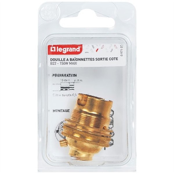 LEGRAND - Douille B22 acier +bague s/c